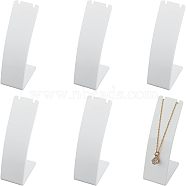 Acrylic Necklace Displays, White, 4.35~4.7x2.95x12.5~13cm(NDIS-FG0001-01)