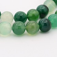 Natural Green Onyx Agate Dyed Round Bead Strands, Natural Agate, 10mm, Hole: 1mm, about 40pcs/strand, 15.7 inch(G-P070-19-10mm)