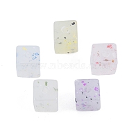 Marbled Stone Style Opaque Acrylic Beads, Cube, Mixed Color, 8~9x7~8x7~8mm, Hole: 2mm(OACR-G009-11)