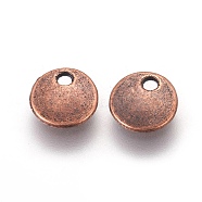 Alloy Pendants, Stamping Blank Tags, Cadmium Free & Nickel Free & Lead Free, Flat Round, Red Copper, 8x1.5mm(PALLOY-A19904-R-FF)