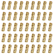 80Pcs Tibetan Style Alloy Tube Beads, Large Hole Beads, Column with Sun and Star, Antique Golden, 22.5x8x7.5mm, Hole: 5mm(FIND-UN0002-37)