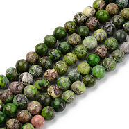 Natural American Turquoise Beads Strands, Dyed & Heated, Round, Green, 6mm, Hole: 1mm, about 59~60pcs/strand, 15-1/8 inch(38.5cm)(G-S369-001B-B06)