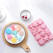 Food Grade DIY Silicone Molds, Fondant Molds, Baking Molds, Chocolate, Candy, Biscuits, UV Resin & Epoxy Resin Jewelry Making, Medal & Crown, Pink, 237x165x17mm(DIY-E031-02)