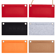WADORN 5Pcs 5 Colors Felt Purse Organizer Insert, Mini Envelope Handbag Shaper Liner, Bag Accessories, with Iron Grommets, Rectangle, Mixed Color, 10.5x20.5x0.6cm, Hole: 8mm, 1pc/color(FIND-WR0007-36A)