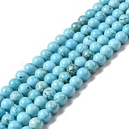 Dyed & Heated Natural Magnesite Beads Strands, Round, 8mm, Hole: 1mm, about 47pcs/strand, 14.96 inch(38cm)(G-G924-01B-02)