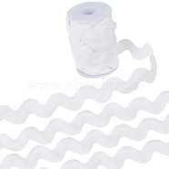 10 Yards Polyester Wavy Fringe Trim Ribbon, Wave Bending Lace Trim, for Clothes Sewing and Art Craft Decoration, White, 3/4~1-3/8 inch(20~34mm)(OCOR-GF0002-49E)