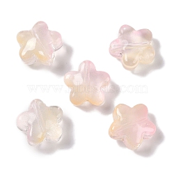 Baking Paint Glass Beads, Star, Pink, 11.5x12x6.5mm, Hole: 1.2mm(GLAA-S202-10H)