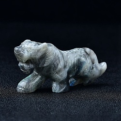 Natural Labradorite Ornament Home Desktop Decoration Craft, Tiger, 100mm(PW-WG52939-19)