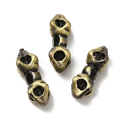Tibetan Style Rack Plating Brass Connector Charms, Long-Lasting Plated, Wand, Antique Bronze, 19x9x8mm, Hole: 3.5mm(KK-Q805-08AB)