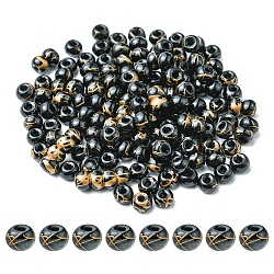 6/0 Opaque Glass Seed Beads, Round Hole, Rondelle, Black, 4~4.5x3~4mm, Hole: 0.8~1.5mm, 10g/box(SEED-YW0002-13K)