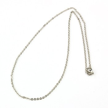 Tarnish Resistant 304 Stainless Steel Women Chain Necklaces, Stainless Steel Color, 17.7 inch(45cm)