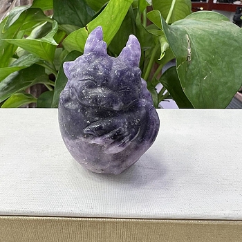 Natural Lepidolite Carved Healing Dragon Egg Figurines, Reiki Energy Stone Display Decorations, 50~60mm