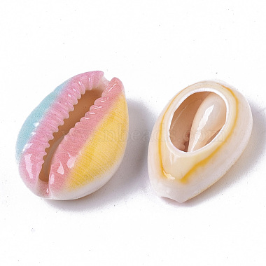 Printed Natural Cowrie Shell Beads(SSHEL-R047-01-A10)-3