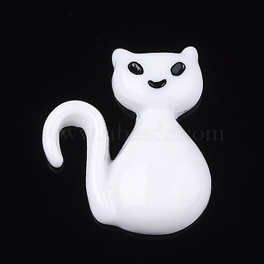25mm White Cat Resin Cabochons
