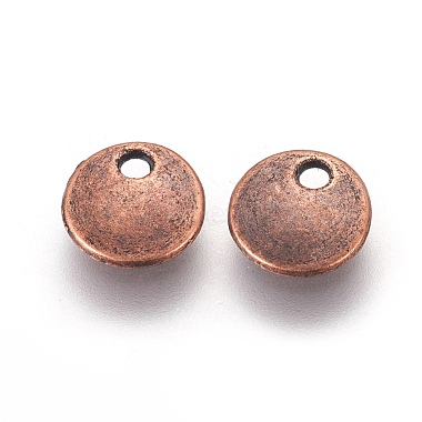 Red Copper Flat Round Alloy Charms