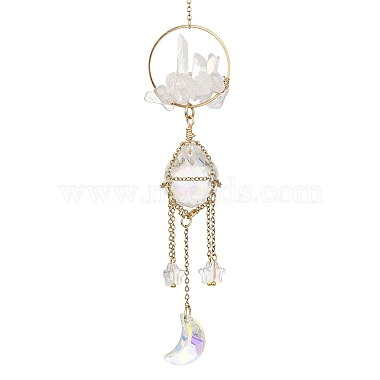 Clear AB Moon Glass Pendant Decorations