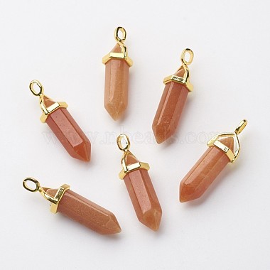 Natural Red Aventurine Double Terminated Pointed Pendants(G-G902-B19)-2