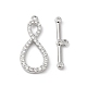 Brass Micro Pave Clear Cubic Zirconia Toggle Clasps(KK-P234-66P)-1