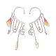 Wing Resin & Natural Quartz Crystal Points Beaded Dangle Earrings(EJEW-TA00522)-1