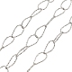 Handmade 304 Stainless Steel Textured Teardrop Link Chains(CHS-G025-01P)-1