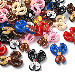 Opaque Acrylic Beads, Scissors Shape, Mixed Color, 23x18x5.5mm, Hole: 4x2mm(MACR-CJZ0001-03)