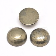 Half Round Natural Pyrite Cabochons, 25x7mm(X-G-I125-09-25x7mm)