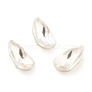 Glass Rhinestone Cabochons, Pointed Back & Back Plated, Faceted Teardrop, Clear, 8x5x3~3.5mm(GLAA-B012-21)