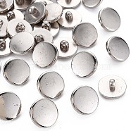 1-Hole Plastic Buttons, Flat Round, Silver, 17.5x8mm, Hole: 3mm(BUTT-N018-037S)