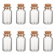 Glass Jar Glass Bottles, with Cork Stopper, Wishing Bottle, Bead Containers, Clear, 40x22mm, Inner Diameter: 13mm, Capacity: 10ml(0.34 fl. oz), Bottleneck: 15mm in diameter(X1-AJEW-H004-7-1)