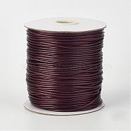 Eco-Friendly Korean Waxed Polyester Cord, Dark Red, 1mm, about 169.51~174.98 Yards(155~160m)/Roll(YC-P002-1mm-1134)