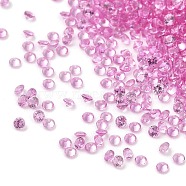 Cubic Zirconia Cabochons, Faceted Diamond, Pearl Pink, 1.5x1mm(ZIRC-K090-01I)