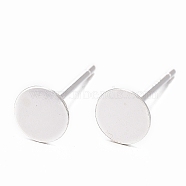 Sterling Silver Ear Stud Findings, Earring Posts, Silver, 11.5x5mm, Pin: 0.7mm(X-STER-A003-103C)
