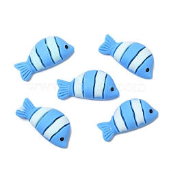Resin Cabochons, Fish, Cornflower Blue, 12x24x7mm(X-CRES-D001-03)