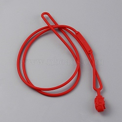 Silicone Neck Strap, Anti-Lost Vape Pen Lanyard Strap, Red, 430x3mm(AJEW-WH0502-05C)