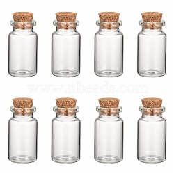 Glass Jar Glass Bottles, with Cork Stopper, Wishing Bottle, Bead Containers, Clear, 40x22mm, Inner Diameter: 13mm, Capacity: 10ml(0.34 fl. oz), Bottleneck: 15mm in diameter(X1-AJEW-H004-7-1)