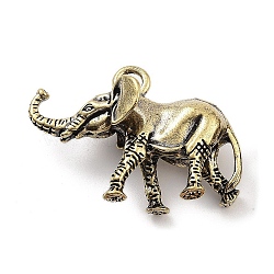 Brass Pendants, Elephant, Antique Bronze, 34.5x47x18mm, Hole: 5mm(KK-A216-01C-AB)