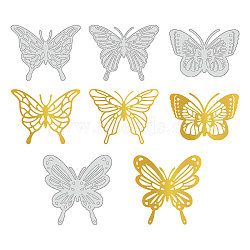 Globleland 4Pcs 4 Style Carbon Steel Hot Foil Plate Metal Dies, for DIY Scrapbooking Embossing, Photo Ablum Craft Making Template, Butterfly, Matte Platinum Color, 1pc/style(DIY-GL0001-62)