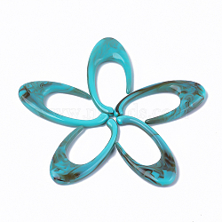 Acrylic Beads, Imitation Gemstone Style, No Hole/Undrilled, Dark Turquoise, 69x33x8mm, about 70pcs/500g(OACR-T008-03B)