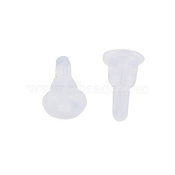 Silicone Full Cover Ear Nuts, Earring Backs, for Stud Earring Making, Clear, 10x6x6mm, Hole: 0.7mm(SIL-N004-08)