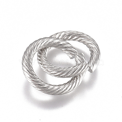 Tarnish Resistant 304 Stainless Steel Twisted Jump Rings, Open Jump Rings, Round Ring, Stainless Steel Color, 12 Gauge, 13x2mm, Inner Diameter: 9mm(STAS-G225-11P)