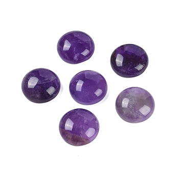 Natural Amethyst Cabochons, Half Round, 18x6~8mm