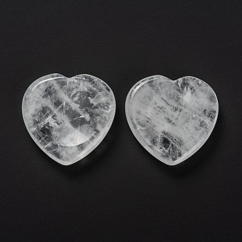 Natural Quartz Crystal Massage, Heart, for Face to Lift, Decrease Puffiness and Tighten, 39~40x39.5~40x7~8mm