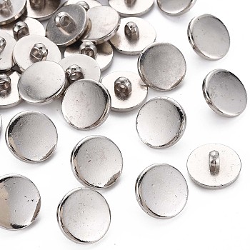 1-Hole Plastic Buttons, Flat Round, Silver, 17.5x8mm, Hole: 3mm