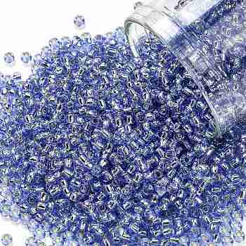 TOHO Round Seed Beads, Japanese Seed Beads, (33) Silver Lined Light Sapphire, 11/0, 2.2mm, Hole: 0.8mm, about 50000pcs/pound
