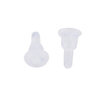 Silicone Full Cover Ear Nuts, Earring Backs, for Stud Earring Making, Clear, 10x6x6mm, Hole: 0.7mm