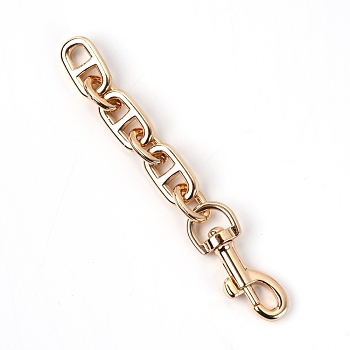 Alloy Bag Extender Chains, with Clasps, Bag Straps Replacement Accessories, Light Gold, 12cm