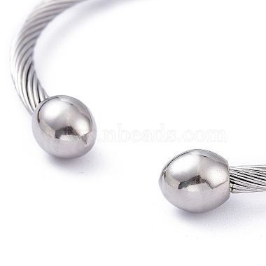 304 Stainless Steel Cuff Bangles(BJEW-M284-12P)-3