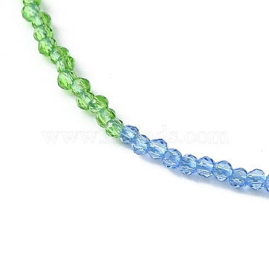 Faceted Rondelle Glass Beaded Necklace for Women(NJEW-M208-02K)-4
