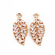 Rack Plating Brass Micro Pave Clear Cubic Zirconia Charms(KK-T060-59-RS)-2