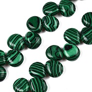 Synthetic Malachite Beads Strands, Teardrop, Top Drilled, 12~12.5x10~11x5~5.5mm, Hole: 1~1.2mm, about 33pcs/strand, 8.86~10.2''(22.5~25.5cm)(G-T138-119)